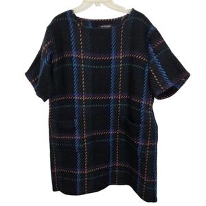 John Branigan Weavers Wool Alpaca Mini Dress Tunic Sweater Plaid One Size Irish